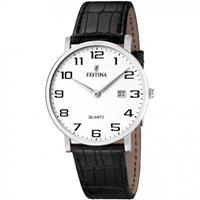 Festina Chronograph »Festina Uhr F16476/1 Edelstahl Leder schwarz«