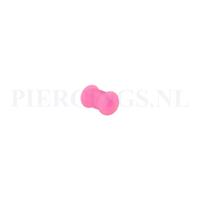 Piercings.nl Tunnel siliconen double flared roze 6 mm