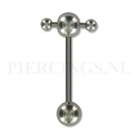 Piercings.nl Tongpiercing met extra barbell