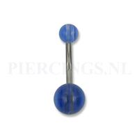 Piercings.nl Navelpiercing acryl blauwe streepjes