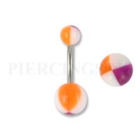 Piercings.nl Navelpiercing acryl paars oranje