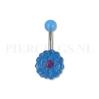 Piercings.nl Navelpiercing acryl bloem blauw paars