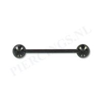 Piercings.nl Barbell zwart 22 mm