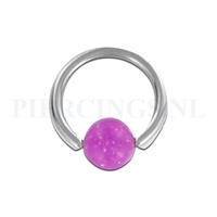 Piercings.nl BCR 1.6 mm acryl paars glitter