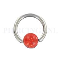 Piercings.nl BCR 1.6 mm rood glitter