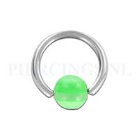 Piercings.nl BCR 1.6 mm doorzichtig met groen streepje