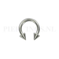 Piercings.nl Circulair barbell 1.6 mm spikes 10 mm