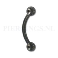 Piercings.nl Banana zwart 1.2 mm 8 mm