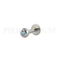 Labret 1.2mm aquamarijn 8 mm