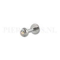 Labret 1.2mm kristal AB 6 mm