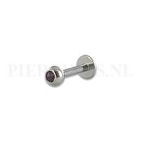 Piercings.nl Labret 1.2 mm paars 6 mm