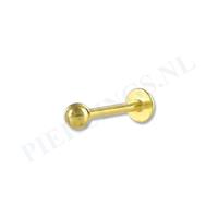 Labret 1.2 mm x 10 mm goudkleur