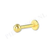 Piercings.nl Labret 1.6 mm goudkleurig 8 mm