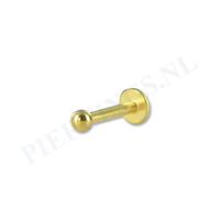 Piercings.nl Labret 1.6 mm x 10 mm goudkleur