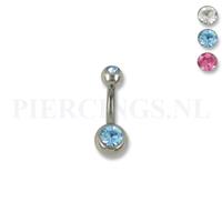 Piercings.nl Juwelen navelpiercing XS 6 mm kristal