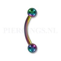 Piercings.nl Banana 1.2 mm geanodiseerd rainbow