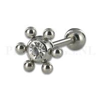 Piercings.nl Tongpiercing bloem kristal