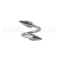Piercings.nl Twister 1.2 mm geblokte spike 10 mm