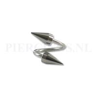 Piercings.nl Twister 1.6 mm geblokte spike 12 mm