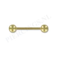 Piercings.nl Barbell goud kleur 19 mm