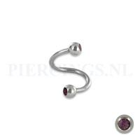 Piercings.nl Twister 1.2 mm chirurgisch staal paars