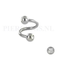 Piercings.nl Twister 1.6 mm chirurgisch staal kristal