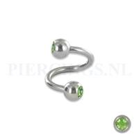 Piercings.nl Twister 1.6 mm chirurgisch staal groen