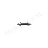 Piercings.nl Barbell zwart spikes 6 mm