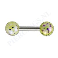 Piercings.nl Helix gespikkelde coating geel