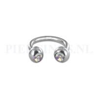 Piercings.nl Circulair barbell 1.2 mm kristal AB 8 mm