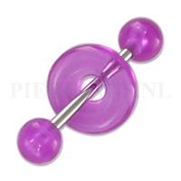 Piercings.nl Tongpiercing acryl met donut paars