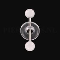 Piercings.nl Tongpiercing acryl met donut wit