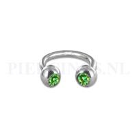 Piercings.nl Circulair barbell 1.2 mm groen 6 mm