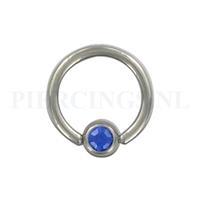 Piercings.nl BCR 1.6 mm kristal blauw