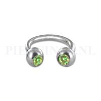 Piercings.nl Circulair barbell 1.6 mm groen