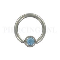 Piercings.nl BCR 1.6 mm kristal aquamarijn