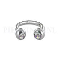 Piercings.nl Circulair barbell 1.6 mm kristal AB