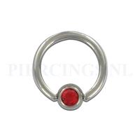 Piercings.nl BCR 1.6 mm kristal rood