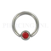 Piercings.nl BCR 1.6 mm kristal rood