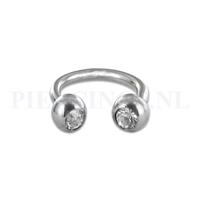 Piercings.nl Circulair barbell 1.6 mm kristal