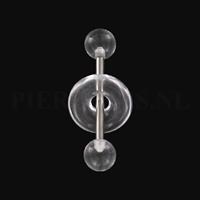 Piercings.nl Tongpiercing acryl met donut doorzichtig