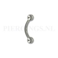 Piercings.nl Wenkbrauwpiercing titanium 1.2 mm