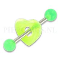 Piercings.nl Tongpiercing acryl donut hart geel