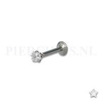 Piercings.nl Labret 1.2 mm ster kristal