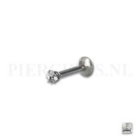 Piercings.nl Labret 1.2 mm diamant kristal