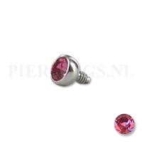 Piercings.nl Dermal balletje 1.2 mm roze 3 mm