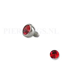 Piercings.nl Dermal balletje 1.2 mm rood 3 mm