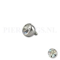 Piercings.nl Dermal balletje 1.2 mm kristal 4 mm