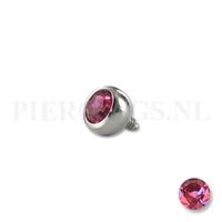 Piercings.nl Dermal balletje 1.2 mm roze 4 mm