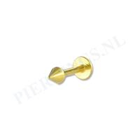 Piercings.nl Labret 1.2 mm goud kleur spike